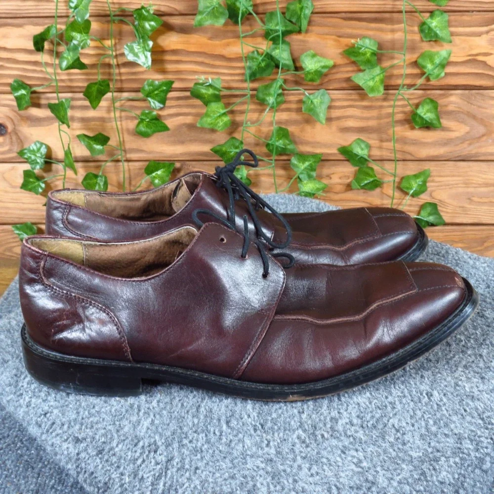 Florsheim Broxton Mens Derby Shoes Size 11.5 D Formal Dress Burgundy Leather